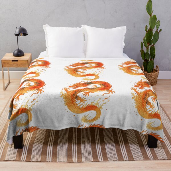 Item preview, Fiery Oriental Dragon with Flames and Scales designed and sold by ArtfulWeave.