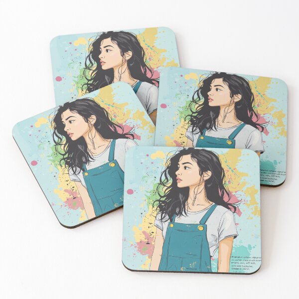 Item preview, Minimalist cartoon-style creative artist with overalls  designed and sold by Inkora-Art.