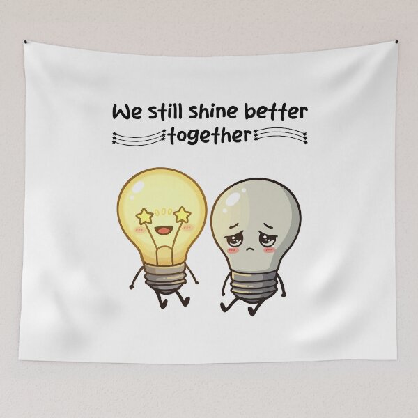 Item preview, Cute Lightbulb Friends – We Shine Better Together designed and sold by Balasan.
