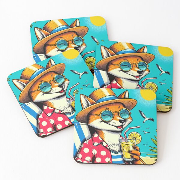 Item preview, Cute fox at summer holiday  designed and sold by Dogandesighn.