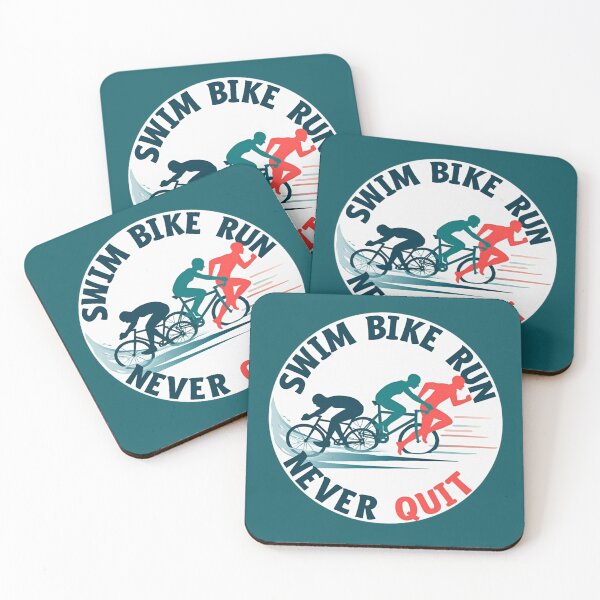 Item preview, Swim, Bike, Run, and Never Quit – Endurance Sport Motivation Sticker designed and sold by Triathlongram.