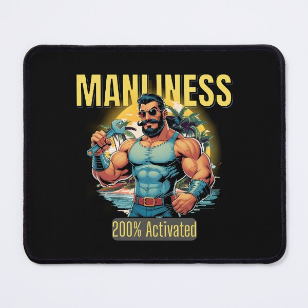 Item preview, MANLINESS – 200% Activated | Funny Alpha Male Cartoon designed and sold by KaBaRen.