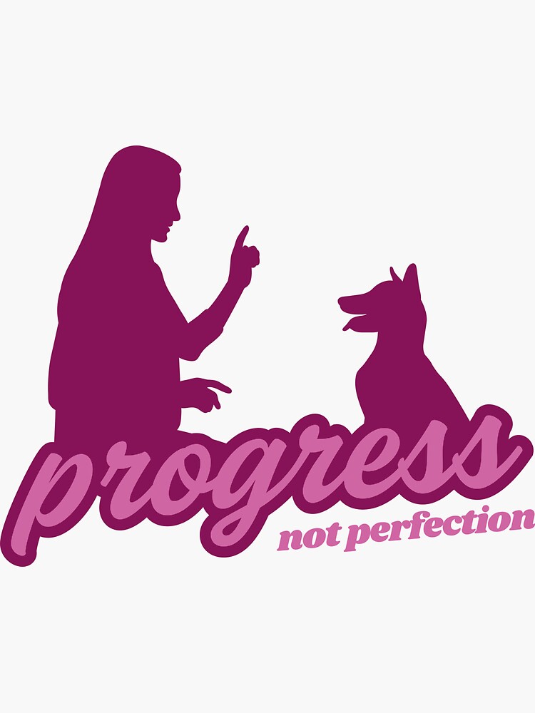 Thumbnail 3 of 3, Sticker, progress not perfection designed and sold by Nutterdogs.