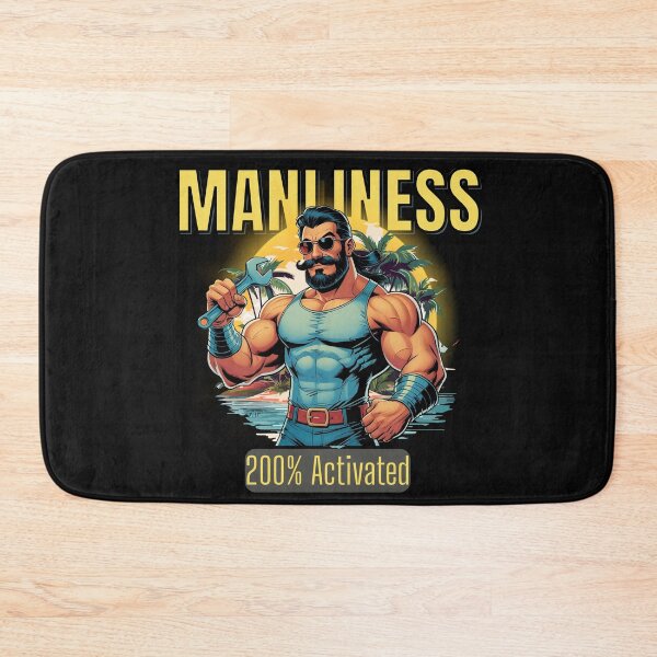 Item preview, MANLINESS – 200% Activated | Funny Alpha Male Cartoon designed and sold by KaBaRen.