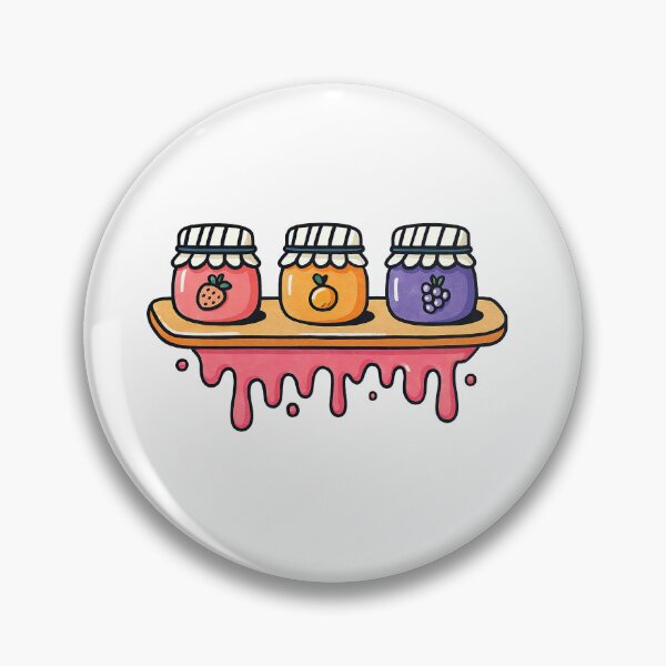 Item preview, Cute Cartoon Jam Jars Trio with Dripping Shelf designed and sold by ArtfulWeave.