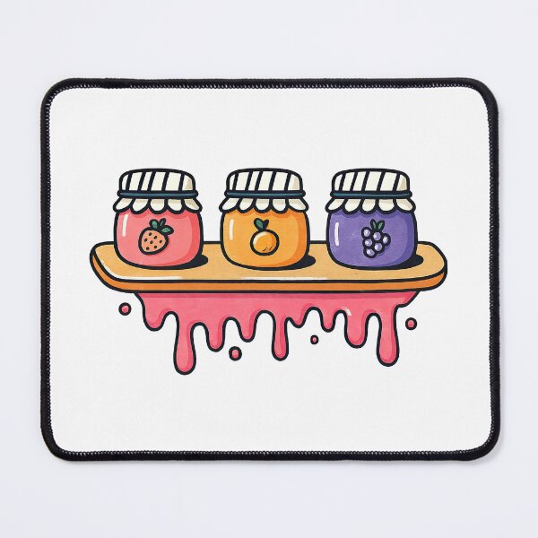 Item preview, Cute Cartoon Jam Jars Trio with Dripping Shelf designed and sold by ArtfulWeave.