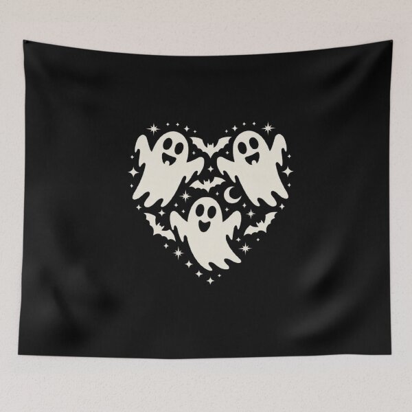 Item preview, Playful Ghosts with Stars and Bats - Cute Halloween Art designed and sold by love3617.