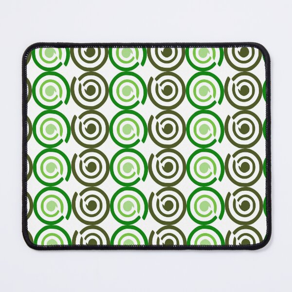 Item preview, Green tone seamless pattern with vertical column circles, Fuzzy spin spiral block repeat seamless pattern, design for fabric print or wallpaper, vertical strip patter designed and sold by pipikijung.