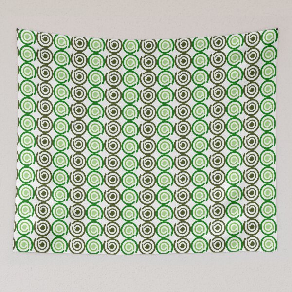 Aperçu de l'œuvre Motif sans couture vert avec cercles verticaux, motif sans couture de répétition de blocs en spirale floue, design pour impression sur tissu ou papier peint, motif à bandes verticales créée et vendue par pipikijung.