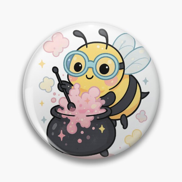 Item preview, Kawaii Potion Bee – Magical Cauldron Disaster Sticker designed and sold by Tenpercentluck.