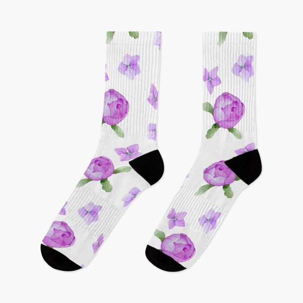 Item preview, Purple Watercolor Painted Flowers 水彩の花 designed and sold by Japonica Style.