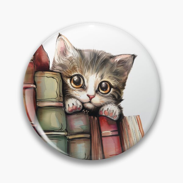 Artikelvorschau, Süße Katze mit Büchern entworfen und verkauft von ARTelierDigital.