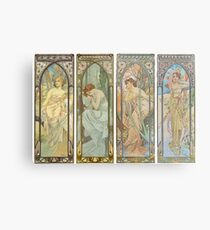 HD. The times of the day (1899) serie Alphonse Mucha HIGH DEFINITION Metal Print