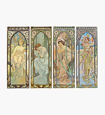 HD. The times of the day (1899) serie Alphonse Mucha HIGH DEFINITION Photographic Print