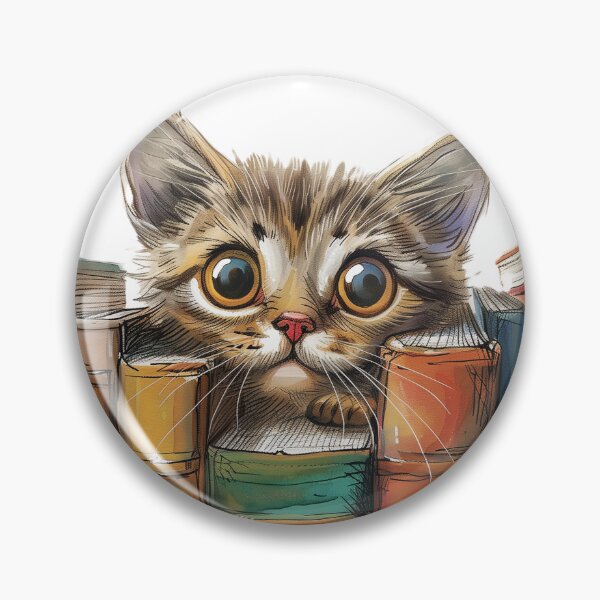 Artikelvorschau, Süße Katze mit Büchern entworfen und verkauft von ARTelierDigital.