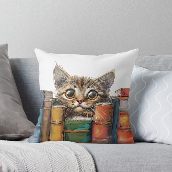 Item preview, Cute cat with books designed and sold by ARTelierDigital.