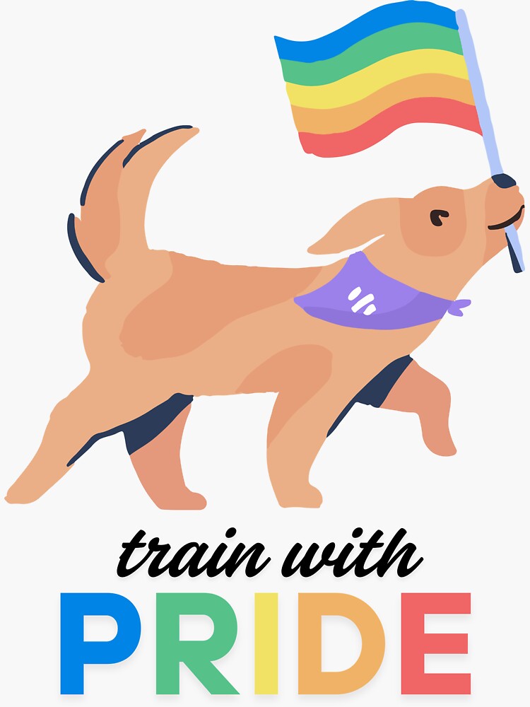 Thumbnail 3 of 3, Sticker, train with pride designed and sold by Nutterdogs.