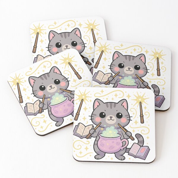Item preview, Kawaii Chaos Mage Cat – Cute Magic School Dropout Sticker designed and sold by Tenpercentluck.
