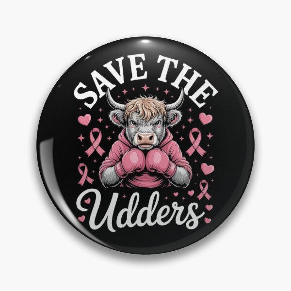 Item preview, Save the Udders - Breast Cancer Awareness Cow Art designed and sold by love3617.