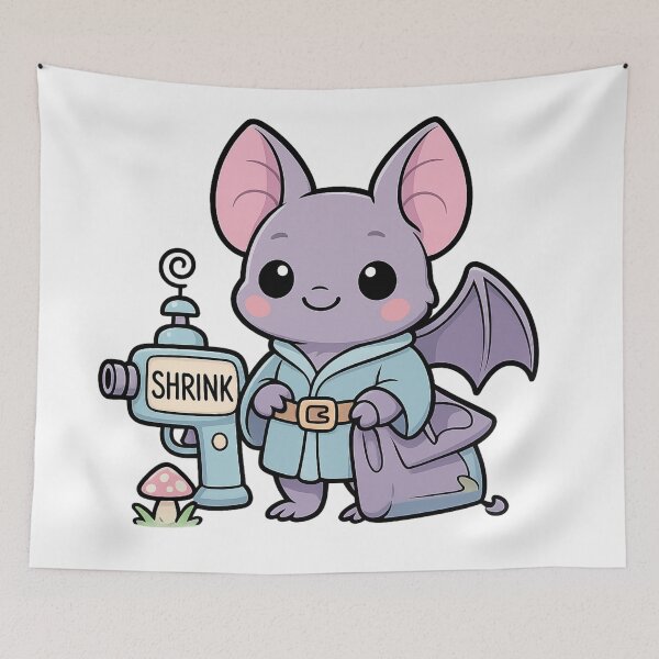 Item preview, Kawaii Shrink Ray Bat – Cute Magic School Dropout Sticker designed and sold by Tenpercentluck.