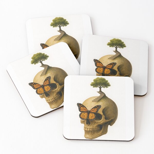 Item preview, Surreal Skull with Butterfly and Tree of Life designed and sold by Amr Siam.