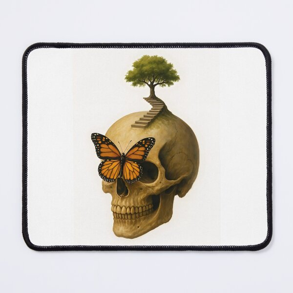 Item preview, Surreal Skull with Butterfly and Tree of Life designed and sold by Amr Siam.