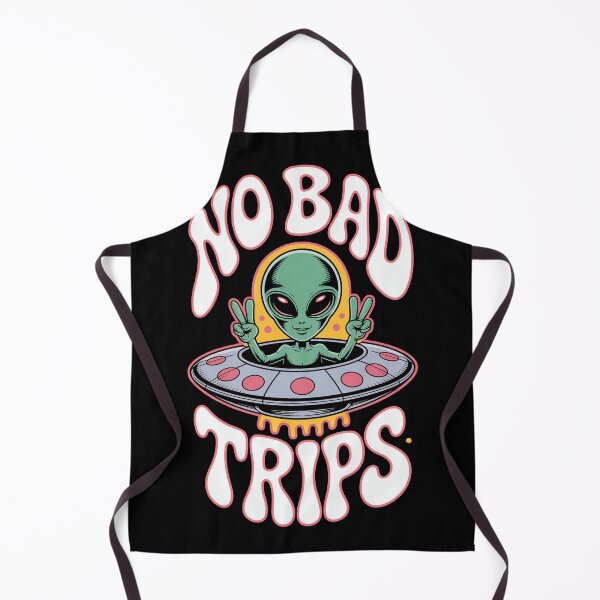 Item preview, Psychedelic Alien Poster – “No Bad Trips” Flying Saucer Retro Art designed and sold by ARTReMi.