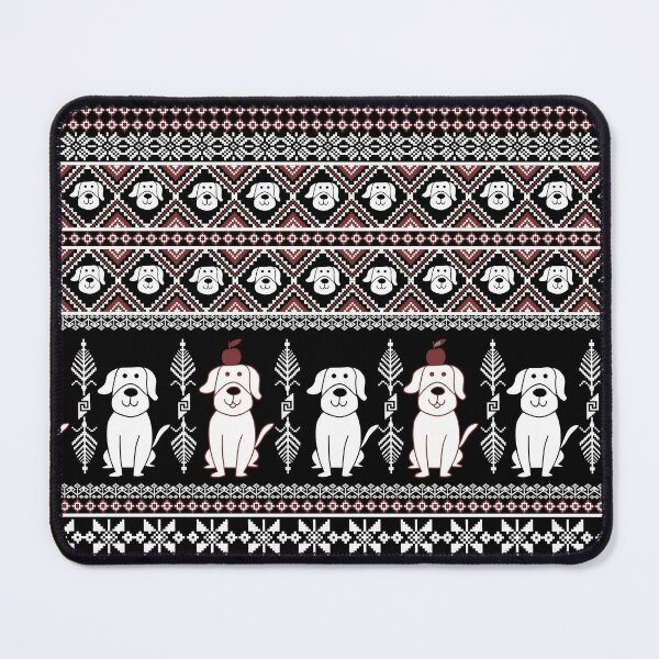 Item preview, Patrón de punto para perro Fair Isle en negro, blanco y rojo designed and sold by overheadclick.