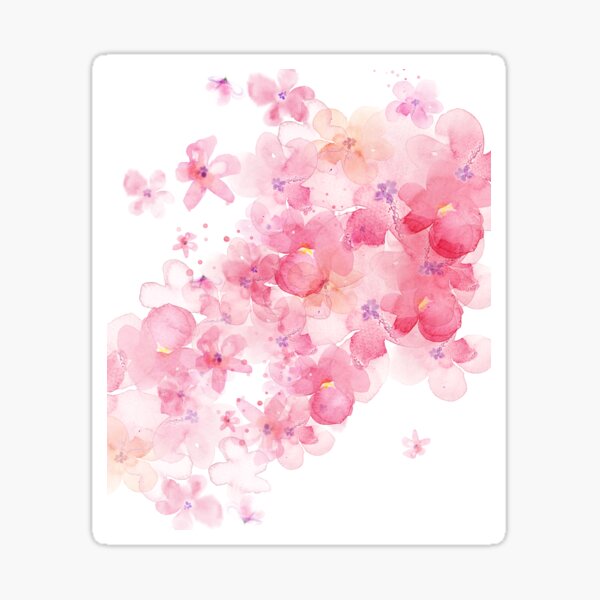 Pink Floral Pattern Aesthetic Design Sticker