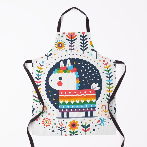 Item preview, Llama Piñata Rainbow Folk Circle - Scandinavian Folk Art by heidiannemorris © designed and sold by FOLK ART FUSION.