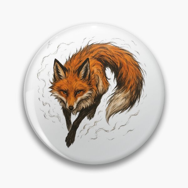Item preview, Fierce Red Fox in Dynamic Ink Drawing Style designed and sold by ArtfulWeave.