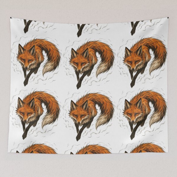 Item preview, Fierce Red Fox in Dynamic Ink Drawing Style designed and sold by ArtfulWeave.