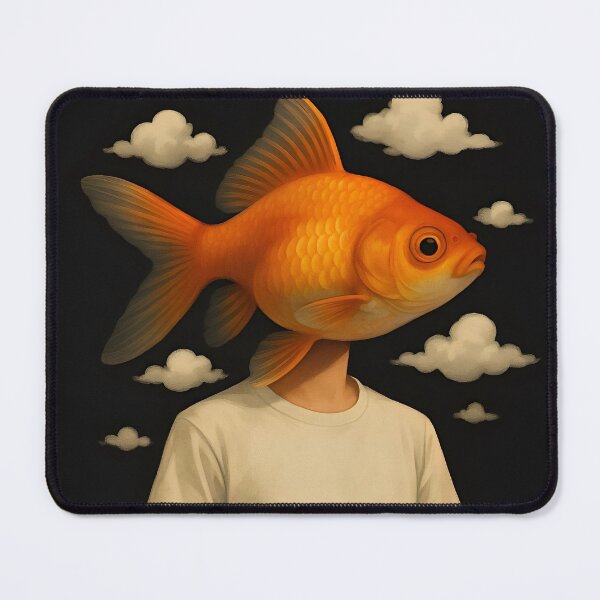 Item preview, Surreal Goldfish Head in Dreamy Sky designed and sold by Amr Siam.