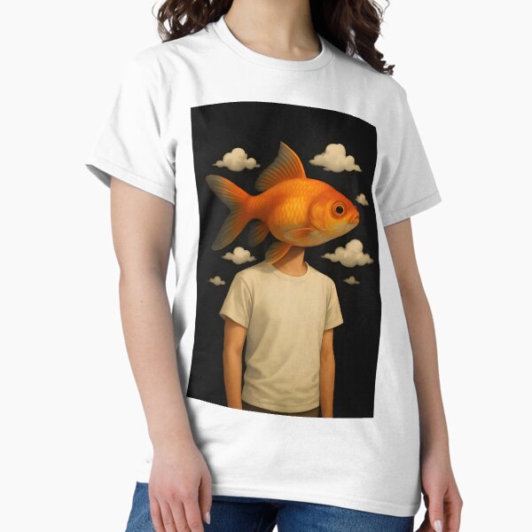 Item preview, Surreal Goldfish Head in Dreamy Sky designed and sold by Amr Siam.