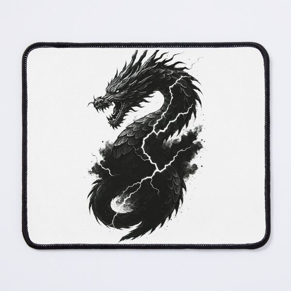 Item preview, Cracked Shadow Dragon in Monochrome with Smoky Effect designed and sold by ArtfulWeave.