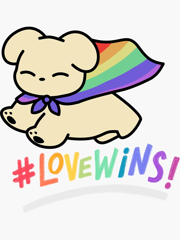 Thumbnail 3 of 3, Sticker, Love wins designed and sold by Nutterdogs.