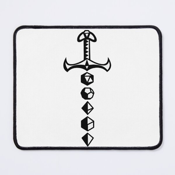 Item preview, Geometric Black Sword with Dice Elements Vertical Design designed and sold by ArtfulWeave.