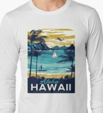 Weinleseplakat - Hawaii Langarmshirt