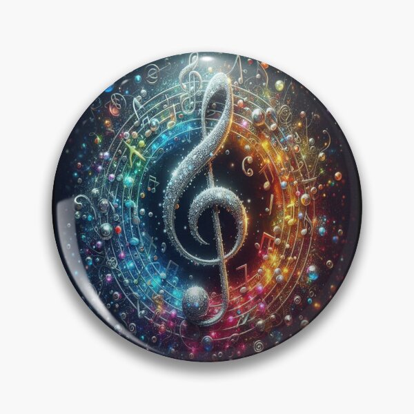 Artikelvorschau, Violinschlüssel in Silber & Farbe AI entworfen und verkauft von BrightrDayMusicArt.
