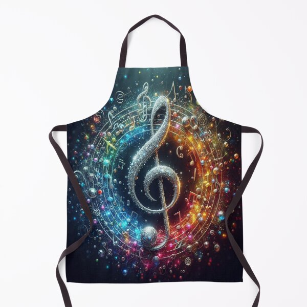 Artikelvorschau, Violinschlüssel in Silber & Farbe AI entworfen und verkauft von BrightrDayMusicArt.
