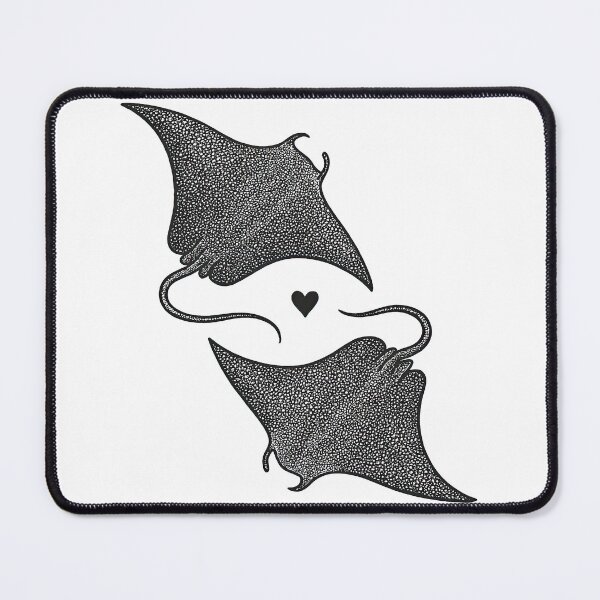 Item preview, Spotted Manta Rays Swimming in Love with Heart Detail designed and sold by ArtfulWeave.
