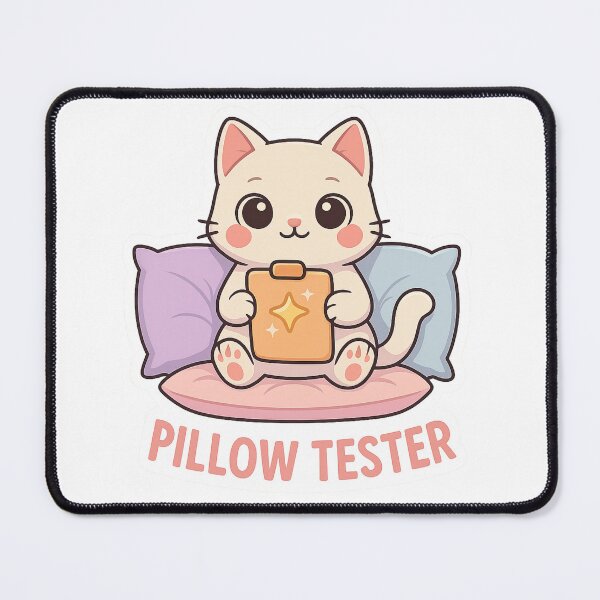 Item preview, Kawaii Pillow Tester Cat – Cute Sleep Comfort Sticker designed and sold by Tenpercentluck.