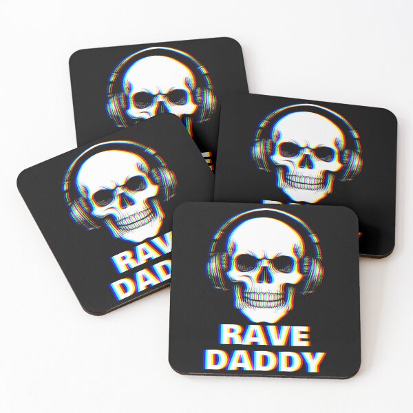 Item preview, RAVE DADDY – Skull with Headphones | Trippy EDM Raver Design designed and sold by Qudkin.