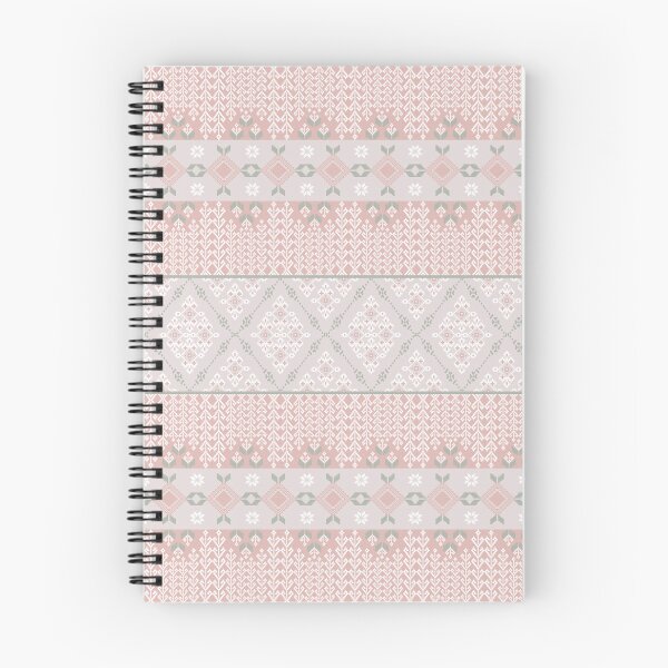 Aperçu de l'œuvre Motif Fair Isle rose tendre avec motifs géométriques créée et vendue par overheadclick.