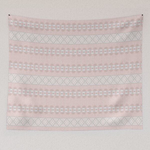 Item preview, Soft Pink Fair Isle Pattern with Geometric Motifs designed and sold by overheadclick.