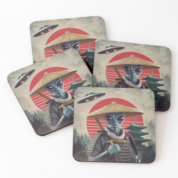 Item preview, Alien Samurai Warrior - Futuristic Japan Sci-Fi Crossover Artwork designed and sold by love3617.