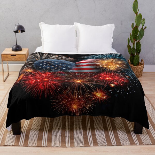 Item preview, Celebratory Fireworks Create a Heart Shape With an American Flag designed and sold by jecphotography and art.
