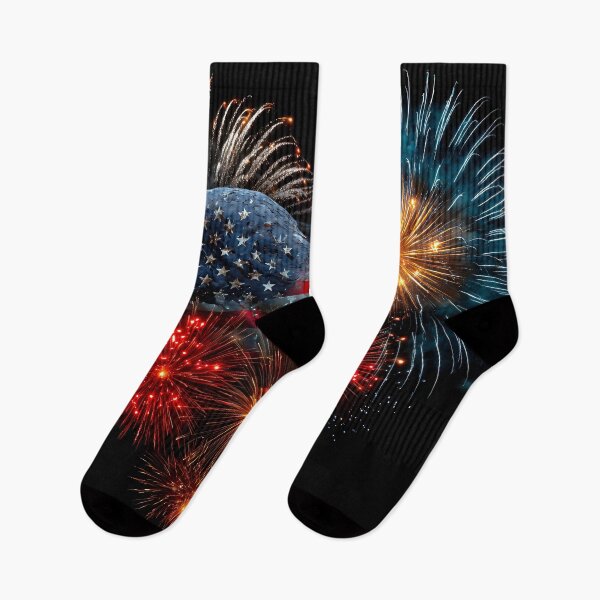 Item preview, Celebratory Fireworks Create a Heart Shape With an American Flag designed and sold by jecphotography and art.
