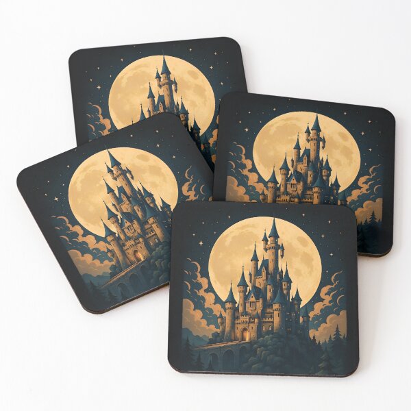 Item preview, Mystical Castle Under Full Moonlight Sky designed and sold by Amr Siam.
