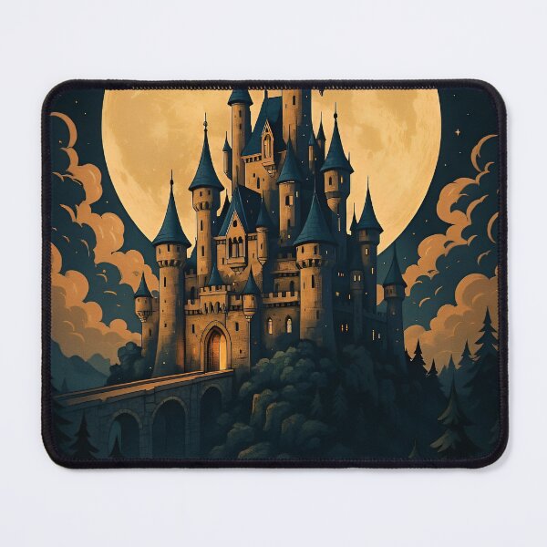 Item preview, Mystical Castle Under Full Moonlight Sky designed and sold by Amr Siam.